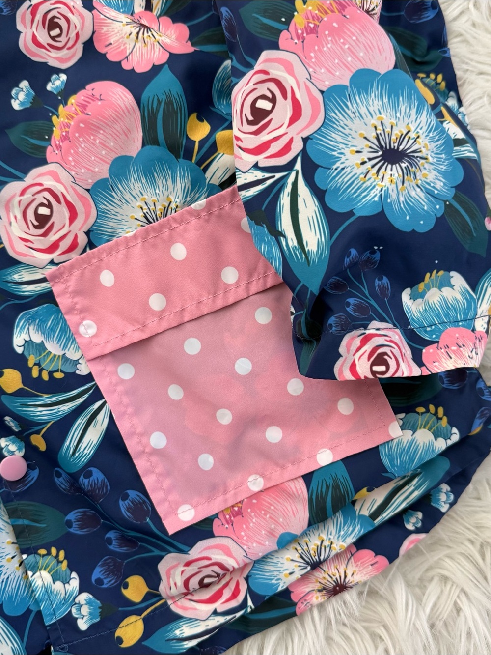 Millie Loves Lily Floral Rain Jacket with Pink Hood Size 10 - Picture 2 of 5